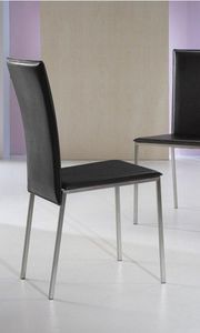 WHITE LABEL - chaise new york en simili cuir noir - Chaise