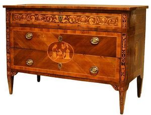 CHAPPELL & MCCULLAR - italian neoclassical walnut commode in the manner - Commode Sauteuse