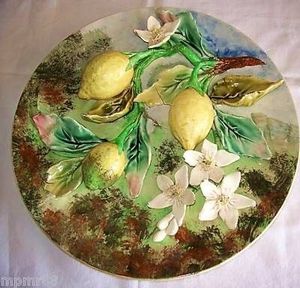 Art & Antiques - grand plat aux citrons signé longchamp - Assiette Décorative