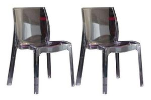 WHITE LABEL - lot de 2 chaises falena empilables en plexiglas tr - Chaise