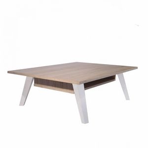 WHITE LABEL - table basse design scandinave prism 1 allonge - Table Basse Carrée