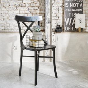 BOIS DESSUS BOIS DESSOUS - chaise bistrot en bois d'acajou londres noire - Chaise