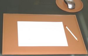 Sous-main en double cuir coloris Orange 50 x 35 cm - MIDIPY