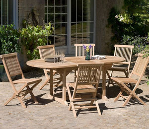 MAISON ET STYLES - avec 6 chaises gardena - Table De Jardin Ovale
