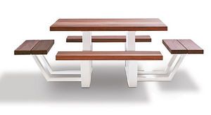Cassecroute - carré wood - Table Pique Nique