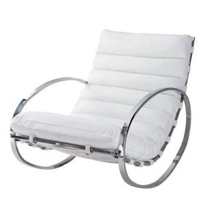 MAISONS DU MONDE - fauteuil à bascule cuir blanc freud - Rocking Chair