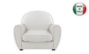 WHITE LABEL - fauteuil club blanc en cuir recyclé. made in italy - Fauteuil Club