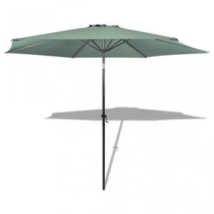 WHITE LABEL - parasol de jardin manivelle ø 3m vert - Parasol Télescopique