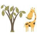 DECOLOOPIO - sticker enfant : girafe et son arbre - Sticker Décor Adhésif Enfant