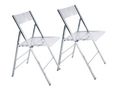 Chaise pliante-WHITE LABEL-Lot de 2 chaises pliantes SEAL transparentes et ch