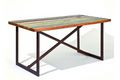 Table de repas rectangulaire-WHITE LABEL-Table repas unique COLORI en bois de manguier recy