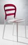 Chaise-WHITE LABEL-Lot de 2 chaises design DEJAVU en plexiglas rouge 