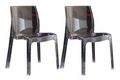 Chaise-WHITE LABEL-Lot de 2 chaises FALENA empilables en plexiglas tr
