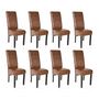 Chaise-WHITE LABEL-8 chaises de salle à manger marron