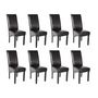 Chaise-WHITE LABEL-8 chaises de salle à manger noir