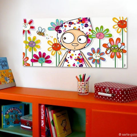 SERIE GOLO - Tableau décoratif enfant-SERIE GOLO-Toile imprimée perlinpinpin 78x38cm