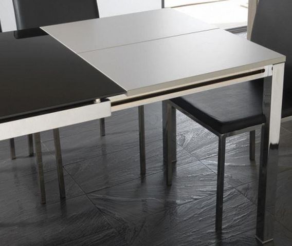 WHITE LABEL - Table de repas rectangulaire-WHITE LABEL-Table repas extensible MAJESTIC 130 x 80 cm blanch
