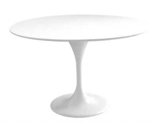 WHITE LABEL - Table de repas ronde-WHITE LABEL-Table ronde de repas design TULIPE laquée blanc 12