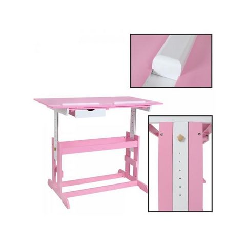 WHITE LABEL - Bureau enfant-WHITE LABEL-Bureau enfant meuble chambre rose