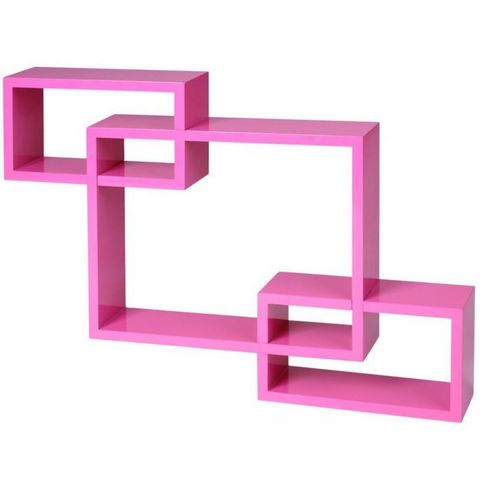WHITE LABEL - Etagère-WHITE LABEL-Étagère murale x3 cube design rose