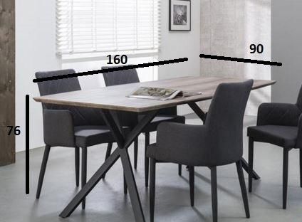 WHITE LABEL - Table de repas rectangulaire-WHITE LABEL-Table repas BASH design chêne avec piétement en ac