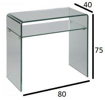 WHITE LABEL - Console-WHITE LABEL-Console en verre CRISTAL compact