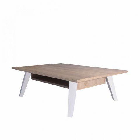 WHITE LABEL - Table basse carrée-WHITE LABEL-Table basse design scandinave PRISM 1 allonge