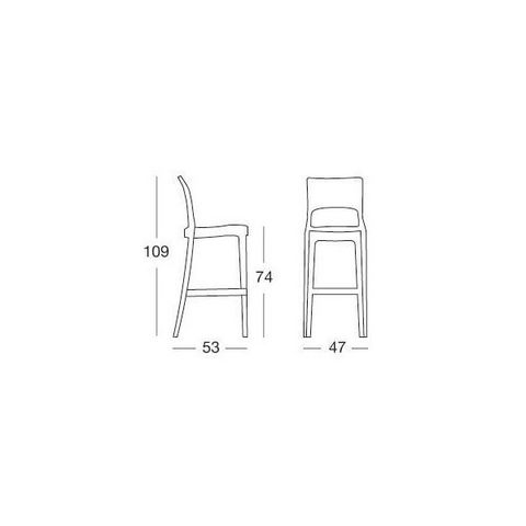 SCAB DESIGN - Chaise haute de bar-SCAB DESIGN-Tabouret transparent Easy