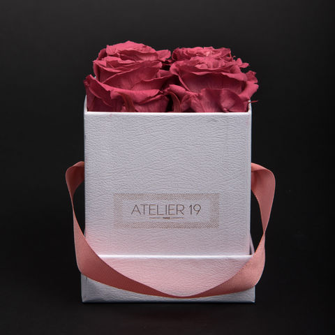 Atelier 19 - Fleur stabilisée-Atelier 19-Box clasic 4 roses bois de rose