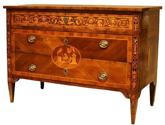 CHAPPELL & MCCULLAR - Commode sauteuse-CHAPPELL & MCCULLAR-Italian Neoclassical walnut commode in the manner