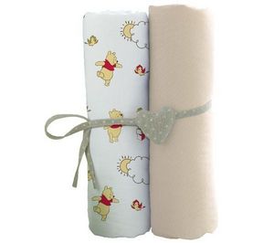 BABYCALIN - lot de 2 draps housse - 60x120 cm - winnie l'ours - Children's Bed Linen Set