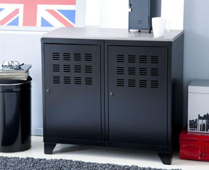 PIERRE HENRY - armoire de rangement en métal noir 2 portes 40x80x - Office Cabinet
