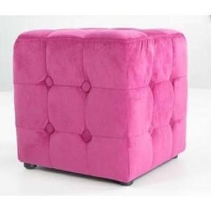 International Design - pouf velours carré - couleur - fushia - Floor Cushion