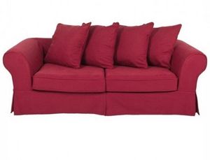 Home Spirit - canapé lit convertible harry microfibre rouge mate - Sofa Bed