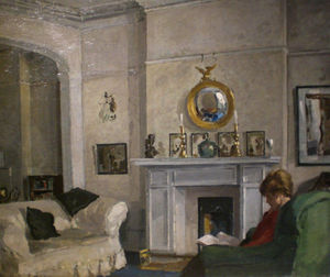 SARAH COLEGRAVE - scène de lecture par edward james buttar - Oil On Canvas And Oil On Panel
