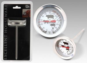 WHITE LABEL - thermométre à viandes en acier inoxydable - Oven Thermometer