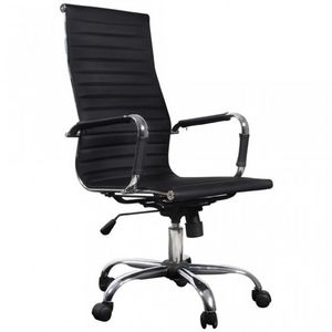 WHITE LABEL - fauteuil de bureau blanc et chromé - Office Armchair