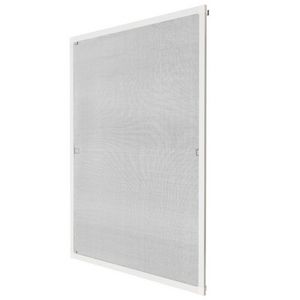 WHITE LABEL - moustiquaire pour fenêtre cadre fixe en aluminium 120x140 cm blanc - Window Fitted Mosquito Screen