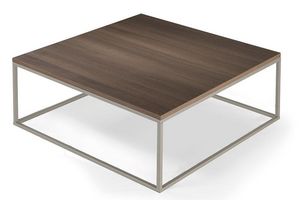 WHITE LABEL - table basse carré mimi céruse orme - Square Coffee Table