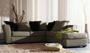 Home Spirit - canapé d'angle fixe watson tissu tweed naturel - Adjustable Sofa