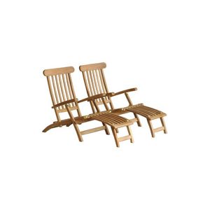 BOIS DESSUS BOIS DESSOUS - lot de 2 steamers en bois de teck midland - Garden Deck Chair