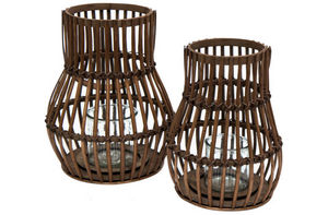 BY ROOM - bamboo lantern brown - Outdoor Candle Holder