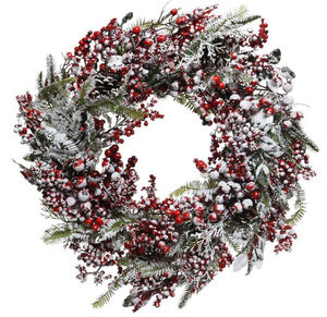 EMINZA - rouge givrée 60 cm - Christmas Wreath