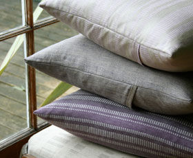 The Linen Shop - linen cushions-purple - Square Cushion