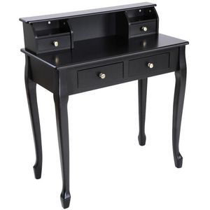 WHITE LABEL - coiffeuse noire table maquillage - Dressing Table