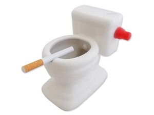 WHITE LABEL - cendrier toilettes accessoire fumeur mégot cigaret - Ashtray