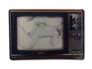 WHITE LABEL - tapis informatique tv écran noir et blanc avec fem - Mouse Pad