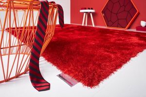 WHITE LABEL - colourcourage design tapis infinity rouge 170x240  - Modern Rug