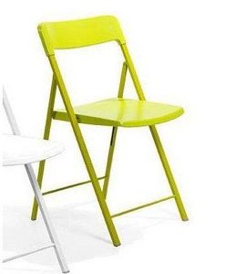WHITE LABEL - lot de 2 chaises pliantes kully en plastique verte - Folding Chair