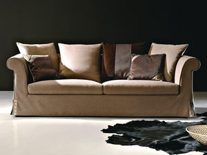 WHITE LABEL - canapé 3 places en tissu dalia - 3 Seater Sofa
